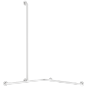 2-Wand-Duschhandlauf mit vertikaler Stange, Nylon antibakteriell weiß