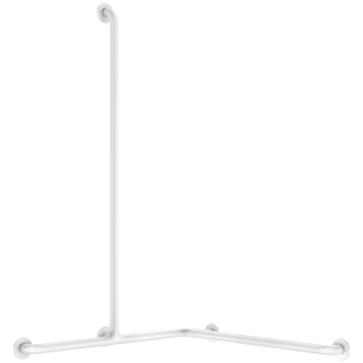 2-Wand-Duschhandlauf mit vertikaler Stange, Nylon antibakteriell weiß