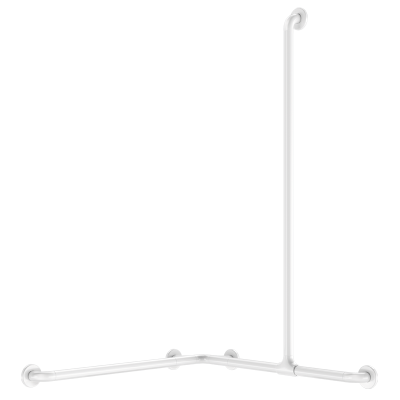 2-Wand-Duschhandlauf mit verstellbarer Stange, Nylon antibakt. weiß