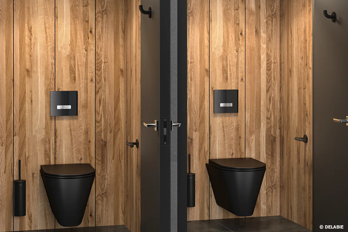 WC-Kabine schwarzes Design