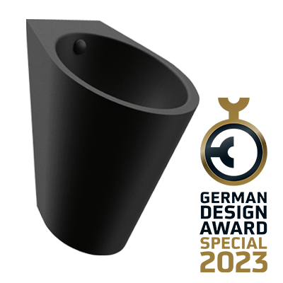 GERMAN DESIGN AWARD 2023: URINAL FINO IN MATT SCHWARZ AUSGEZEICHNET