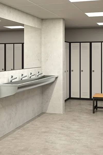 Umkleiden und Handhygienebereiche: eine Herausforderung in Bezug auf Durchfluss, Hygiene und Robustheit