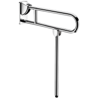 510162P-Stützklappgriff mit Fuß Edelstahl glänzend, L. 650 mm