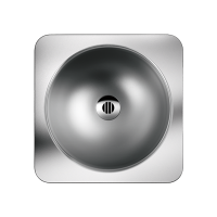 Edelstahl Waschtisch von oben betrachtet