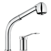 2599-Kombination Einhebelmischer und Auszugbrause auf Standsäule