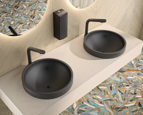 Aufsatzbecken RAVA in schwarz, nachhaltiges und anspruchsvolles Design